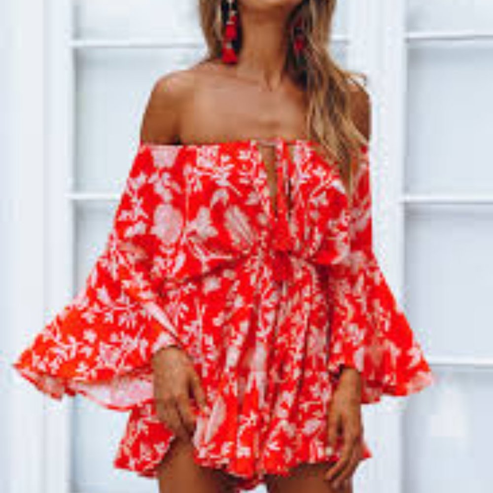 Made in The Aftermath Red Playsuit